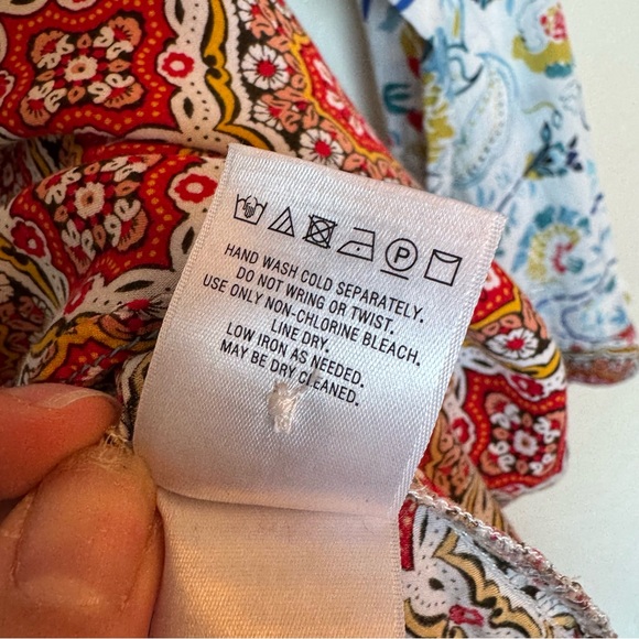 Maeve by Anthropologie Mandala Henley Top Blouse Floral Print - Picture 6 of 9